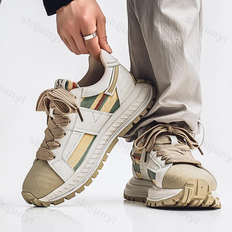 Breathable Men Casual Shoes 2026 Autumn New Outdoor Non Slip Platform Sneakers Height Increase Comfort Lace Up Vulcanized Shoes