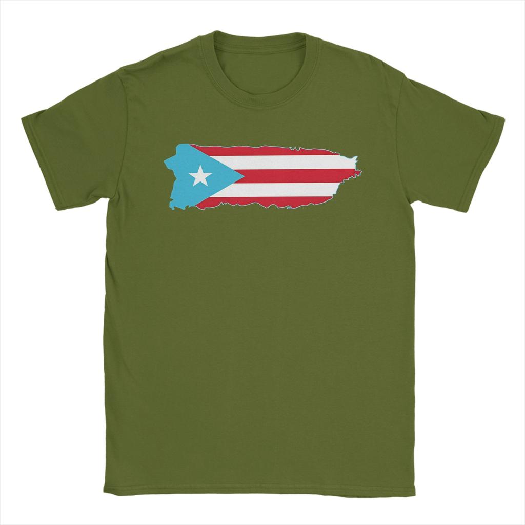 Unisexs TShirts Puerto Rico Map Funny Cotton Tees Short Sleeve  T Shirts Crew Neck Tops Adult