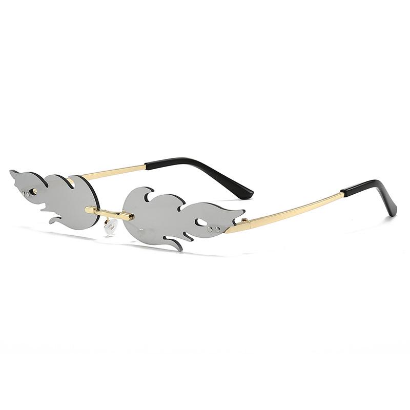 New Style Frameless Feather Sunglasses: Trendy Metal Party Photo Prop