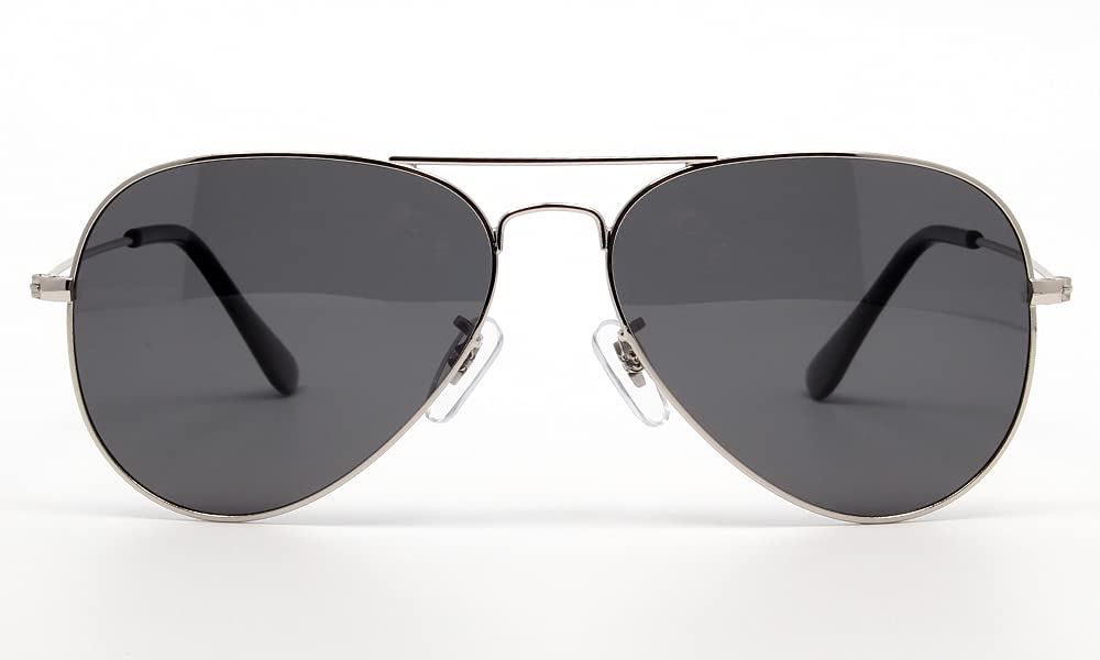 AVIATOR Tropfenform Polarisiert Original Sonnenbrille UV400 Fahren Angeln [EIENNO] (Silber)