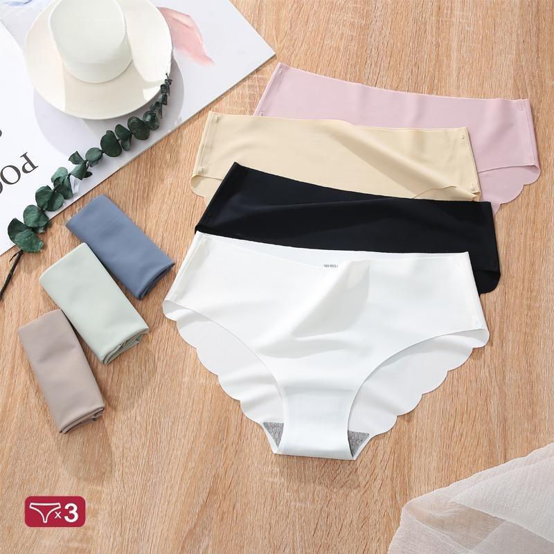 3Pcs Frauen Eis Seide Höschen M-XL Low-rise Briefs Komfortable Damen Nahtlose Unterwäsche Sexy Unterhosen Weibliche Dessous Dessous