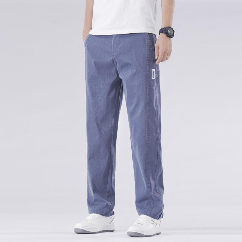 

Весенне-летние новые брюки кэжуал из тенсела, гладкие, мужские, свободные, прямые, широкие, деловые мужские брюки 5XL