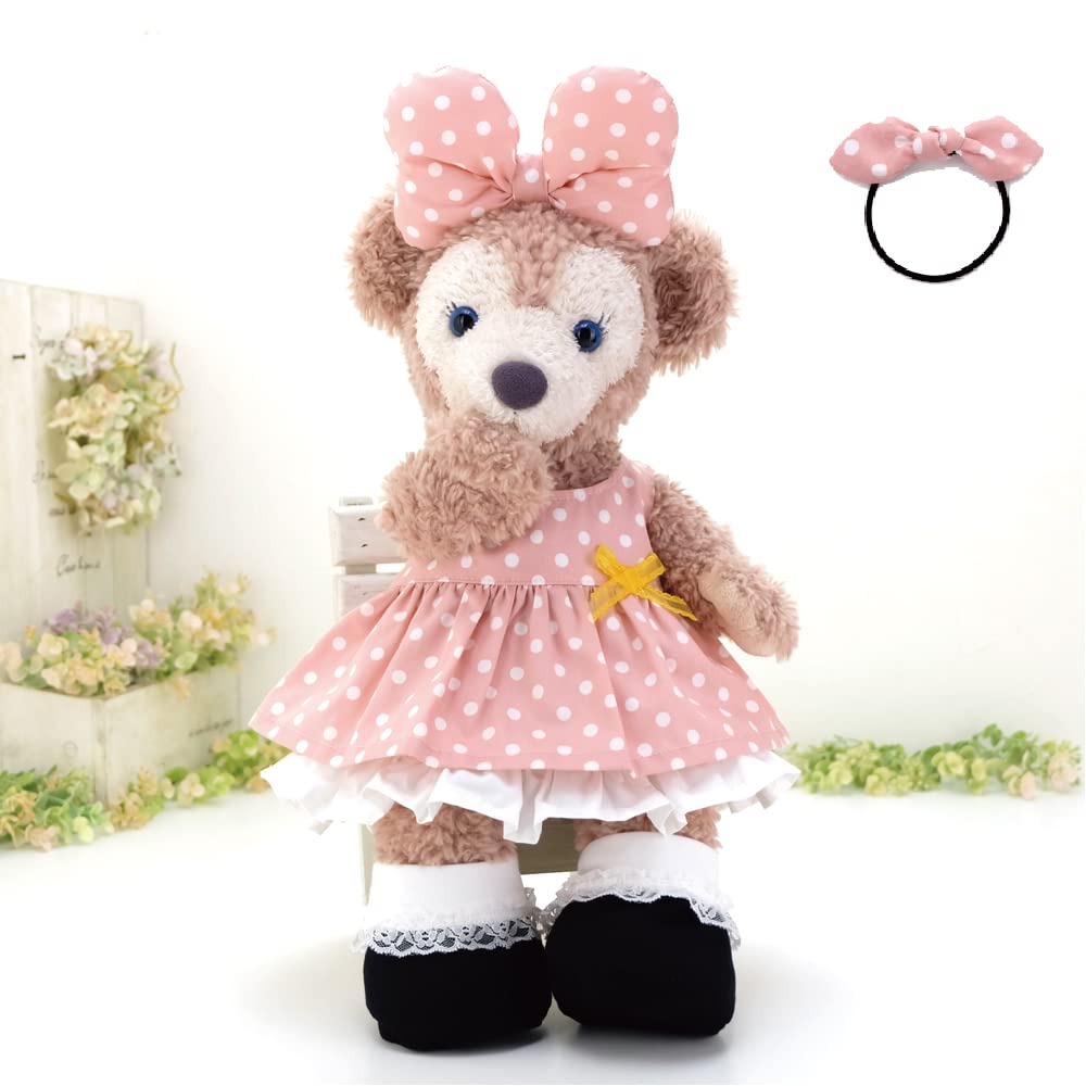 Cushu Cush Duffy and ShellieMay Costume Toy Sold Made In Cute Light Pink Polka Dot and Set (Plush Separately) Japan. Dress, Headband, Petticoat,