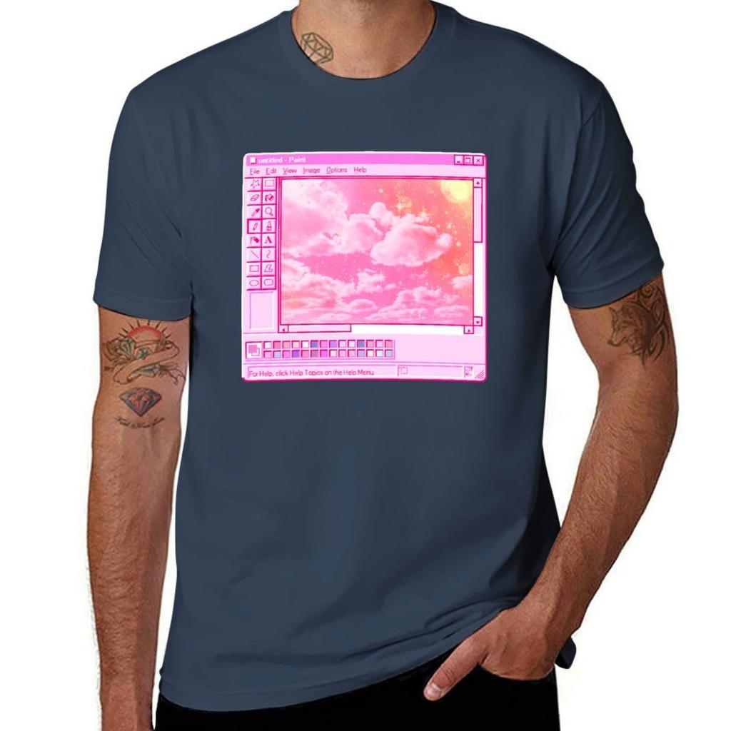 MS Paint pastel pink aesthetic clouds TShirt Thanksgiving Day Tee Top