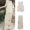 Available: 26 Early Spring Crochet Round Motif Vest and Skirt Set