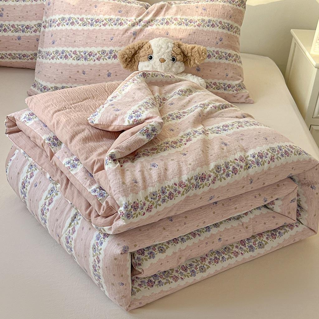 Summer Quilt Comforter INS-Style Printed Thin Quilt for Home Decor Soft Cotton Breathable Air Conditioner Quilts