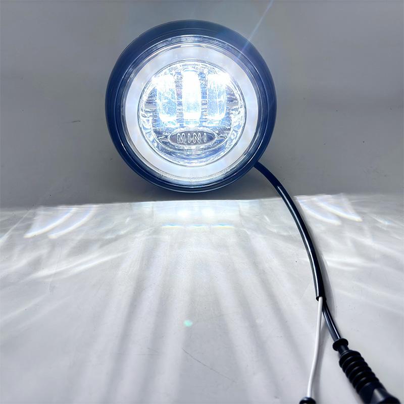 2pcs/Black Housing LED Rally Driving Lights on Front Bumper Grille For BMW MINI Cooper R55 R56 R57 R58 R59 Additional Headlight