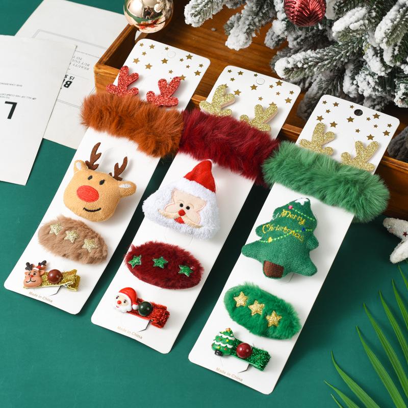 Accessori per Capelli di Natale Mollette per Capelli Babbo Natale Legami Spilla Kit Decorazione Festa di Natale Capodanno Bambini Ragazze Regalo Albero di Natale