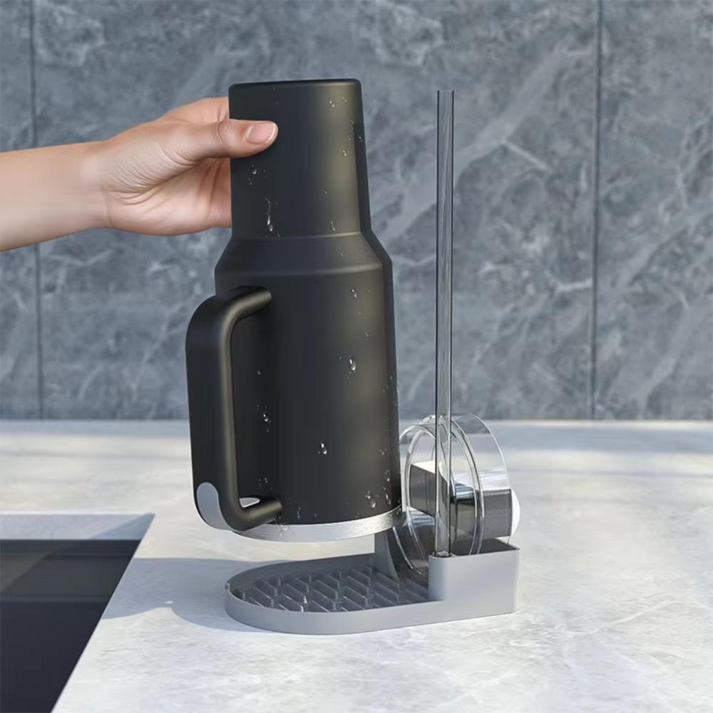 

Silicone Water Mug Draining Holder Stand Easy To Clean Tumbler Drying Station Glass Bottle зелений