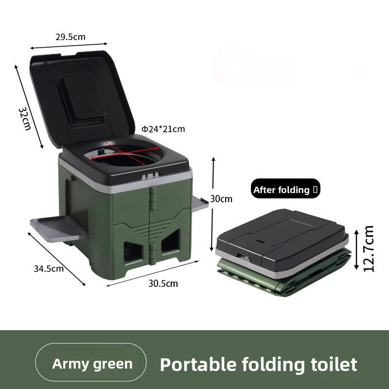 New Folding Toilet, Car-mounted Emergency Camping Toilet Stool, Adult Portable Odor-proof Outdoor Mobile Toilet