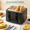 1.7L Rapid-Boil Kettle and 4-Slice Toaster Set, Egg Cooker for 6 Eggs with Indicator Light Black