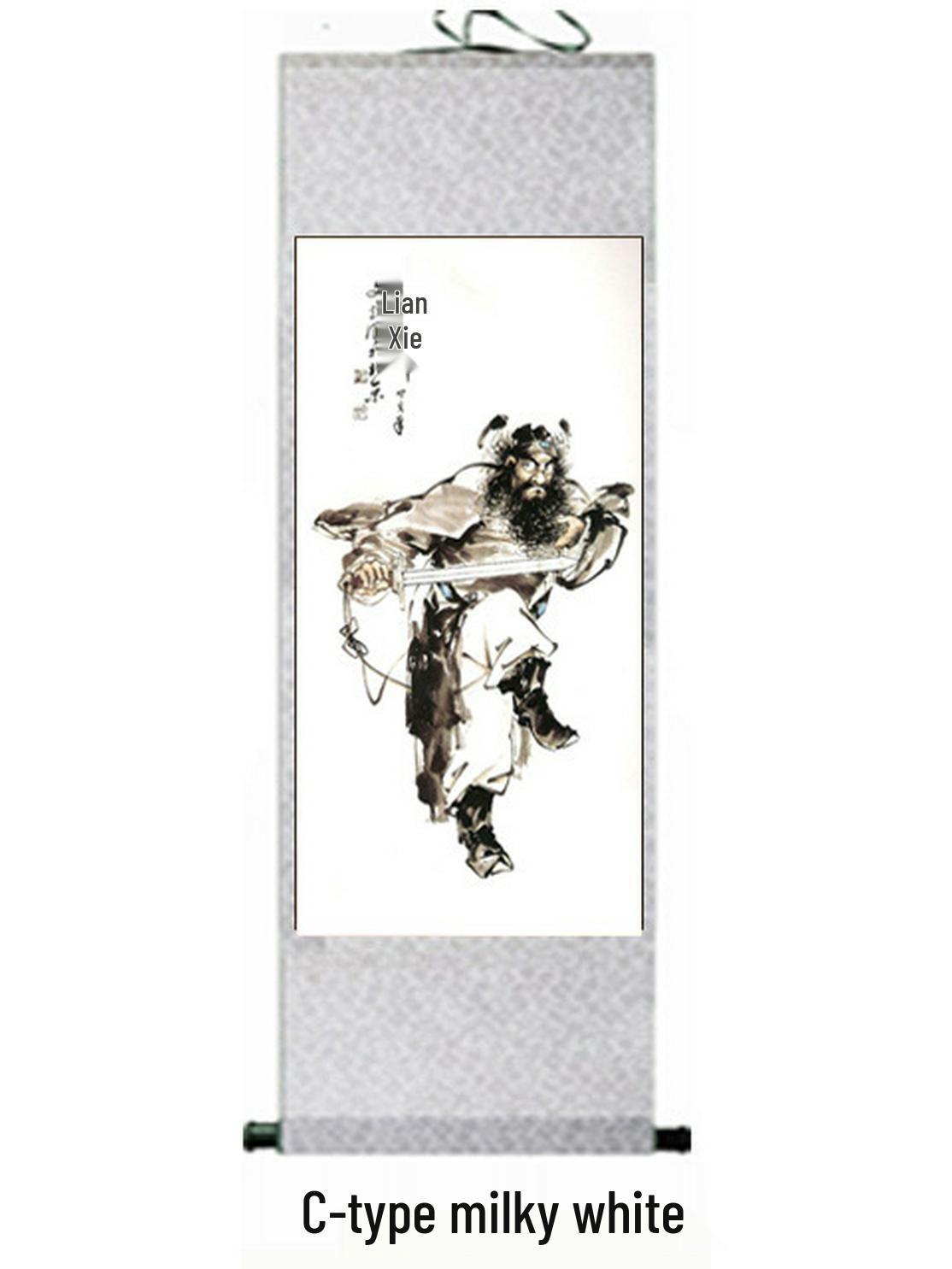 

Вертикальная китайская живопись на шелке «Чжун Куй» – для гостиной или прихожей 30x80cm—Scroll mounting—Silk scroll