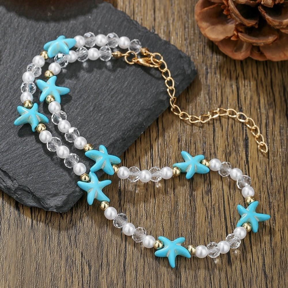 Ornaments Bohemian Style Necklace Adjustable Beach Beaded Necklace Fashion Starfish Necklace  Beach