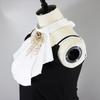 Victorian Steampunk Layer Ruffled Jabot Necktie Japanese JK Fake Collar with Plaid Bowknot Colonial Shirt Front Neckwear