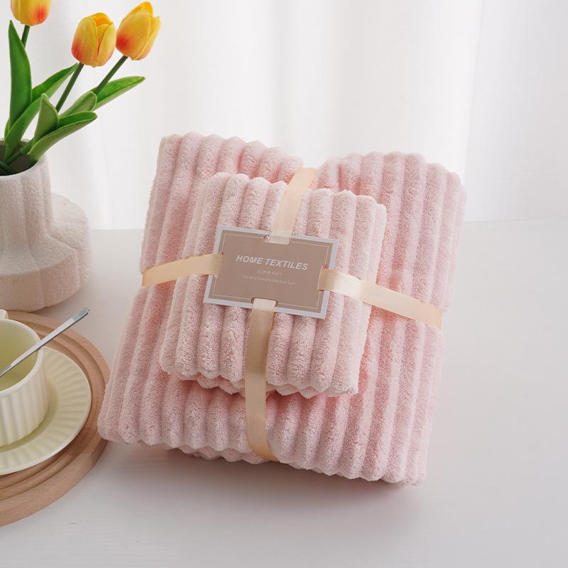 Coral Velvet Towel Bath Towel Set Thickened Absorbent Towel Cover Product Face Wash Towel