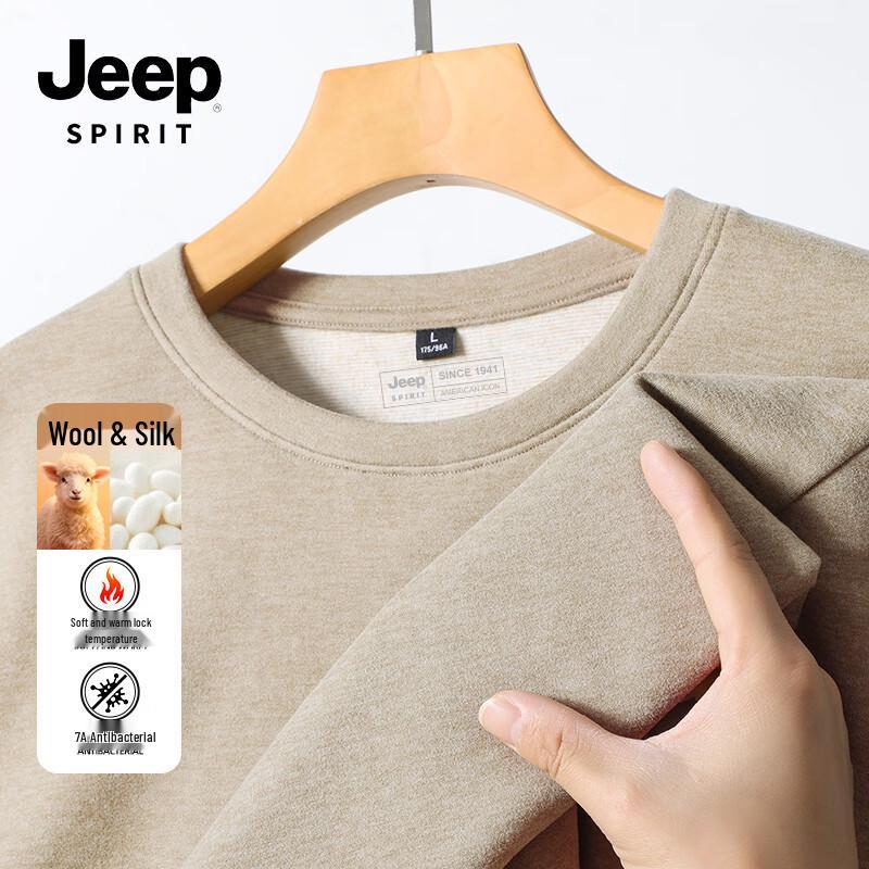 JEEP SPIRIT Men s Winter Round Neck Long Sleeve T-Shirt 3XL