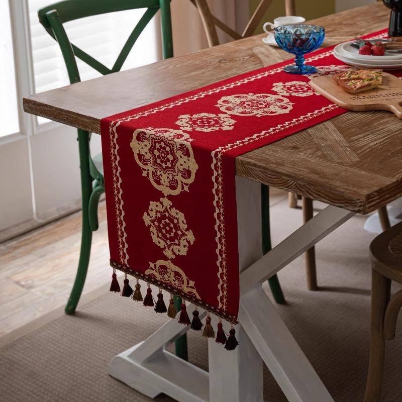 Luxury New Year Table Runner For Festive Decor Elegant Dining Table TV Cabinet Cover