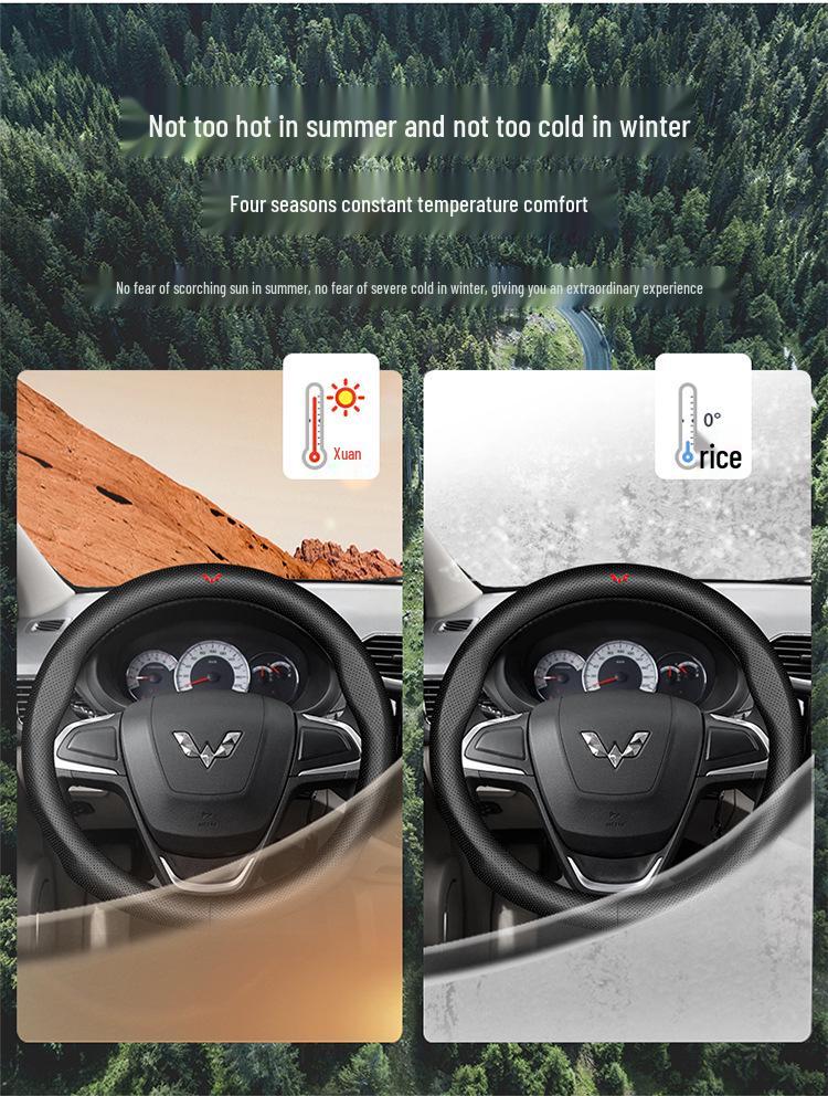 Capa de Couro Genuíno para Volante para Wuling Hongguang, Starlight, Capgemini Journey, 730 Zhi e Glory New Card.