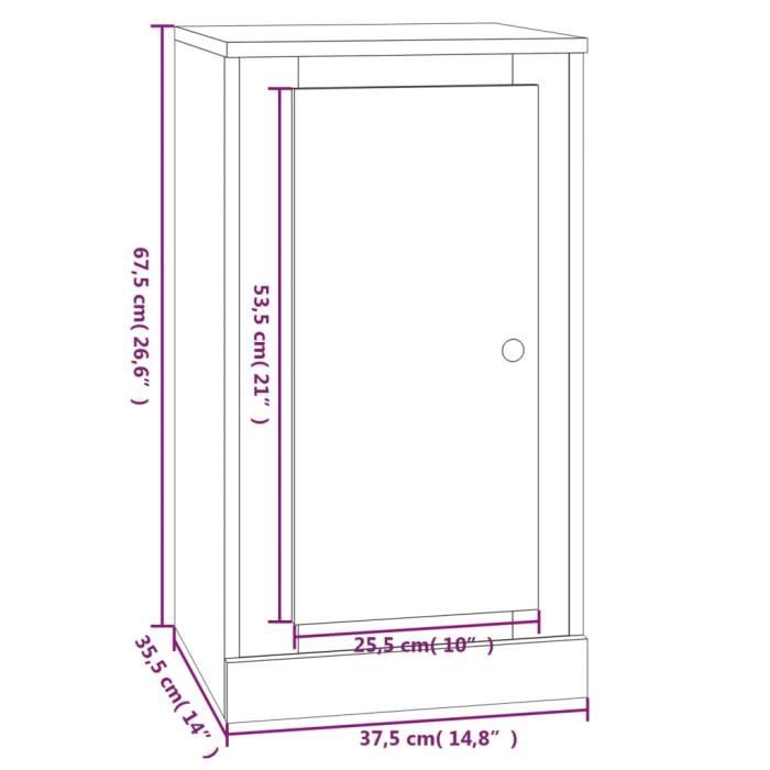 VidaXL Buffet blanc 37,5x35,5x67,5 cm bois d'ingénierie 816200