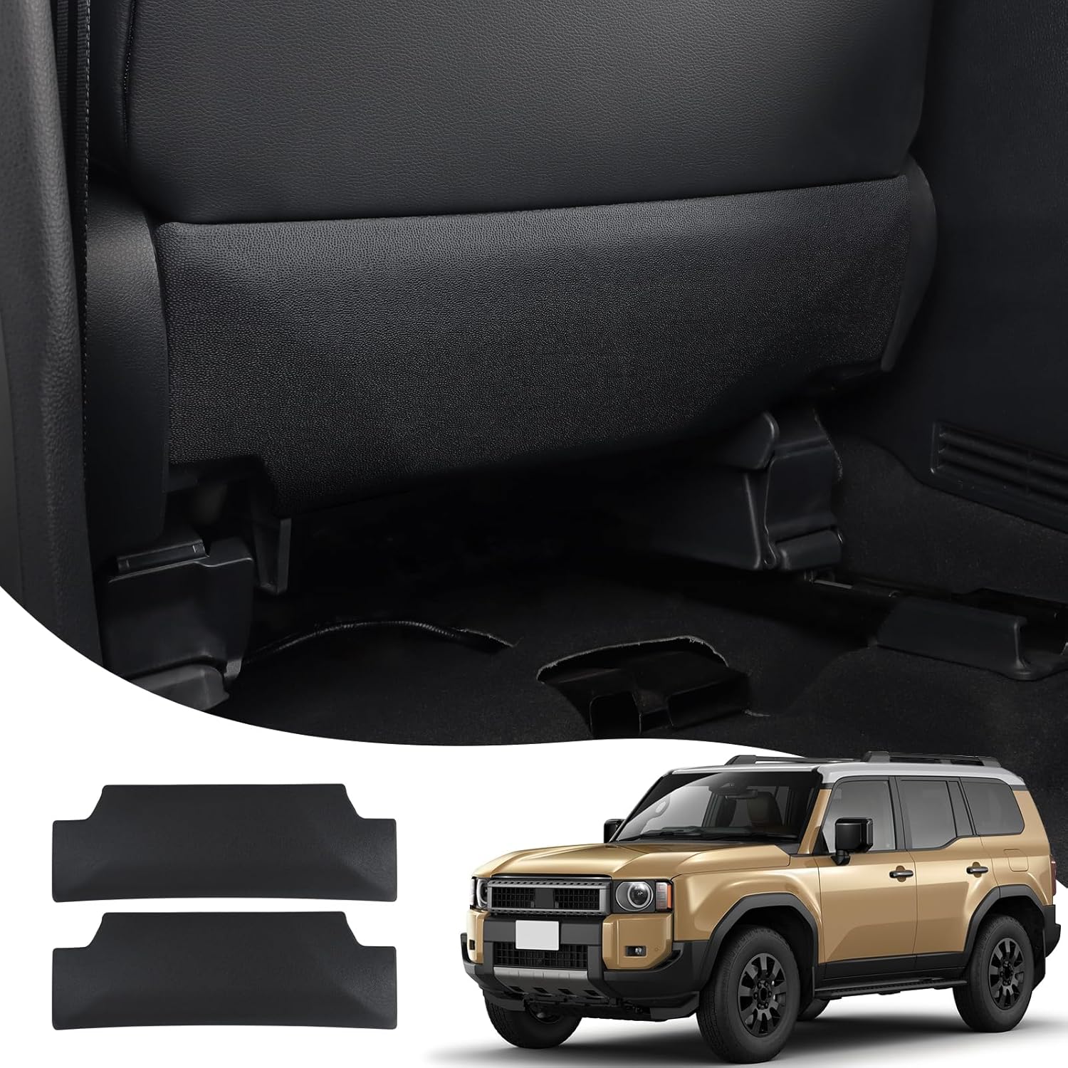 2 Pcs Rear Seat Anti-Kick Pad for 2024 2025 2026 Toyota Land Cruiser 250 1958 First Edition Prado Lc250 J250 Black TPE Protective Panel Interior Seat Anti-Kick pad