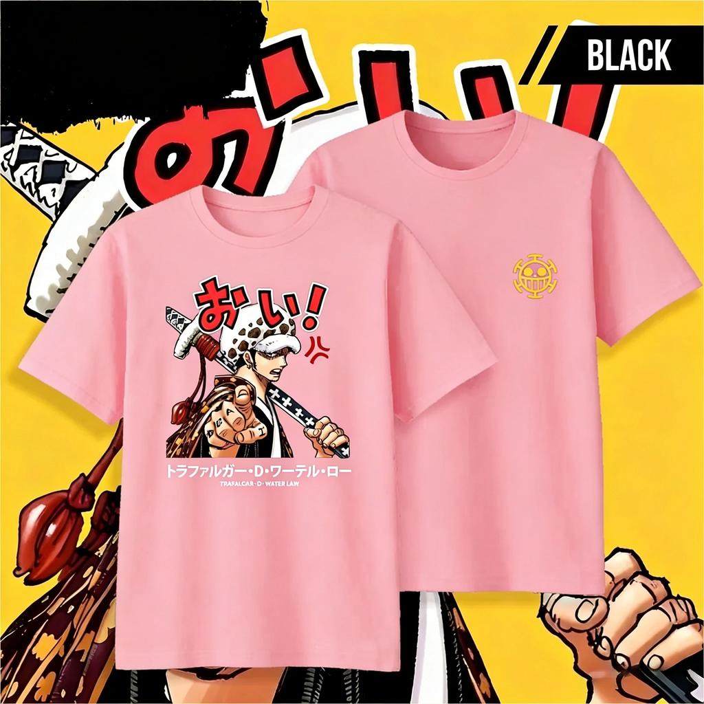 One Piece Trafalgar D. Water Law Cotton T-shirt 2026 New Summer Men's Women's Fashion Casual Short Sleeved T-shirt Streetwear