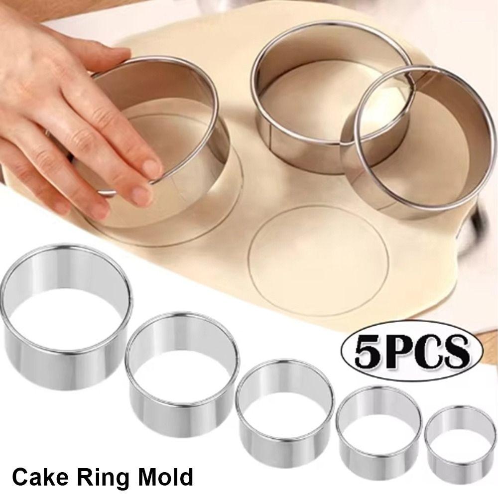 5 Stück/Set Runde Kreis Hochzeitstortenwerkzeuge Edelstahl Keks Mousse Ausstecher Neue Kuchenringform