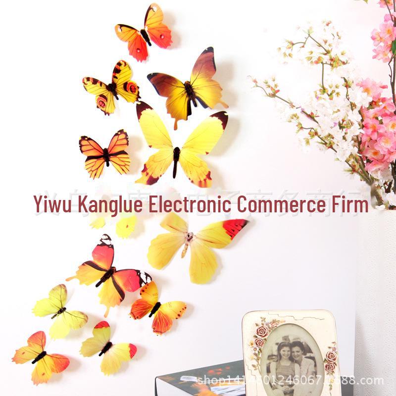 3D-Schmetterlings-Wandaufkleber – neues PVC-Simulationsdesign für die Kühlschrankdekoration