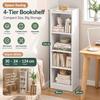 Freestanding Bookshelf Storage Shelf, Warm White, MDF, Full Back Panel, Adjustable Shelves