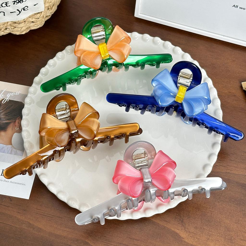 Chic And Elegant Colorful Bow Hair Claw Clip Made Of High-quality Acetate