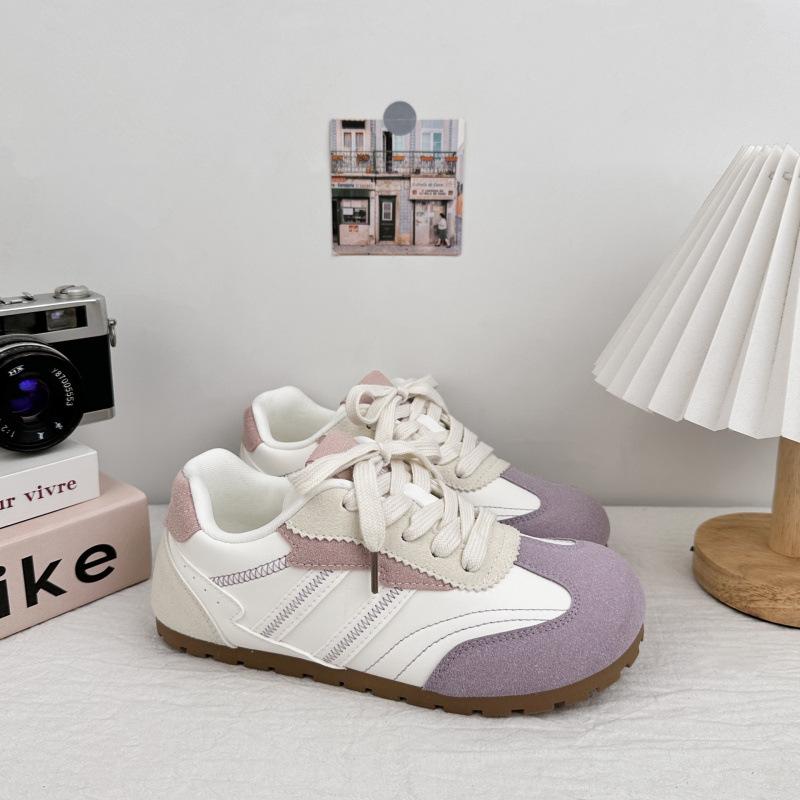 Color matching German training shoes women's 2025 summer new popular with skirts versatile casual soft baseplate shoes white shoes