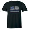 Retired Sergeant Men's T-Shirt USA Flag Police Law Enforcement Thin Blue Line