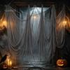 Tkanina na pozadí kostýmu Halloween Hrubá síťovina Gáza, Polyester Bavlna Dekorace pro strašidelný Odolný dům, Strašidelná DIY Dekorace scény,