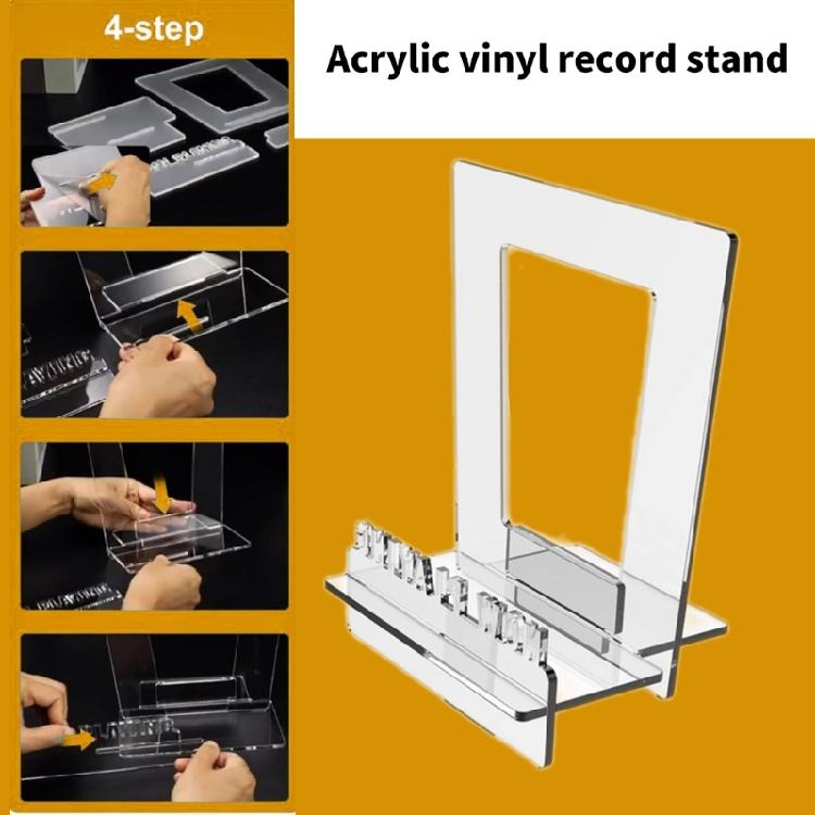 Acrylic Vinyls Rack for Music Lovers Transparent Albums Organizer Record Display Shelf Books Holder for Study Decoration
