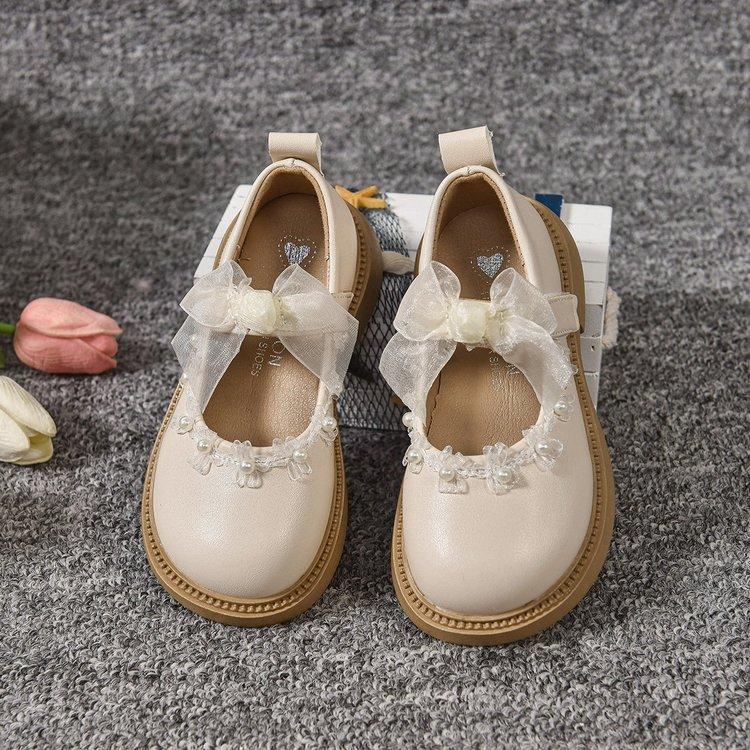 

Girls Fashion Mary Jane Leather Shoes2026New Spring and Autumn Soft-Soled Bow Princess Performance Shoes, Stylish Single Shoes 31-36One Hand6Double