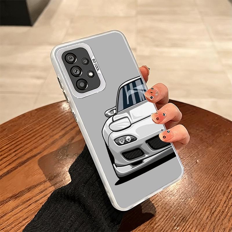 Simple Japanese Sports Cars Pattern Soft Phone Case for Samsung A17 A16 A15 A14 A13 A57 A56 A55 A54 A53 A37 A36 A35 A34 A33 A26
