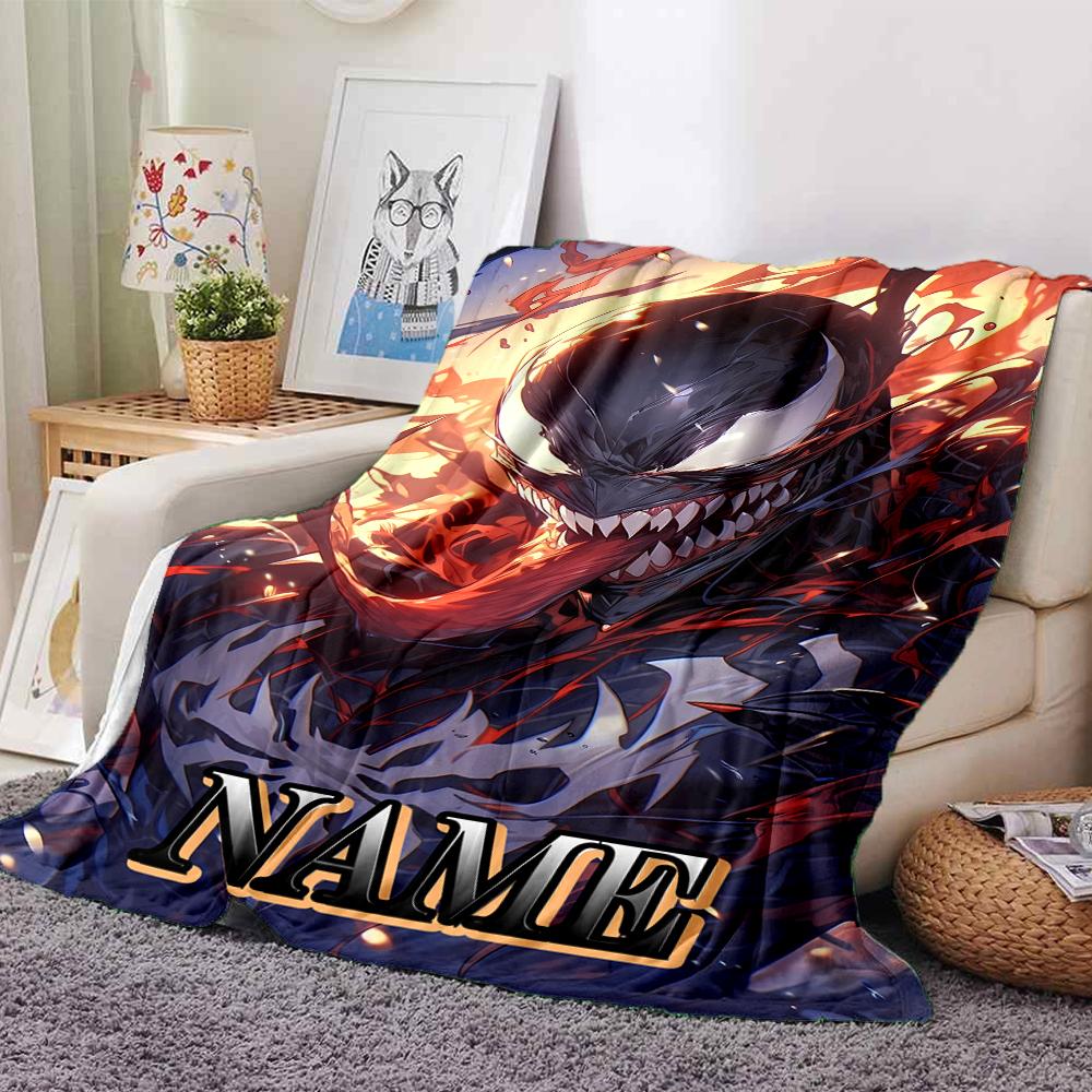 Customiz Name Personality venom Blanket Soft &Warm Sofa Office Bed Travel Lunch Break Blanket, Gift Suitable All Seasons