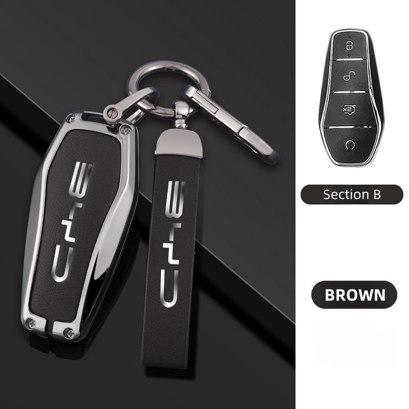 Zinc Alloy Car Key Case Cover For BYD Song Pro Plus Max Dmi EV Seal Dolphin 2022 2023 2024 Remote Control Key Bag Accessories