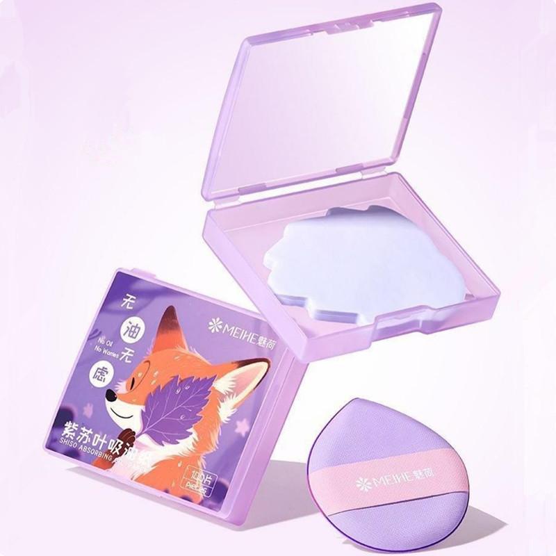 Oil Control Blotting Paper Sheets 100 Pack Facial Makeup Shine Absorbing Easy To Carry For Parties And Work