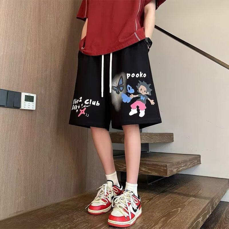 

Шорты мужские новые летние свободные повседневные брюки с пятью точками Niche Design Sports Sweatpants One size чёрный