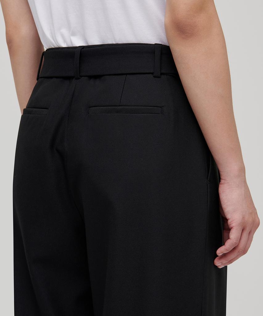 MUSINSA STANDARD WOMAN Women'S Real Wide Belted Slacks [Black]