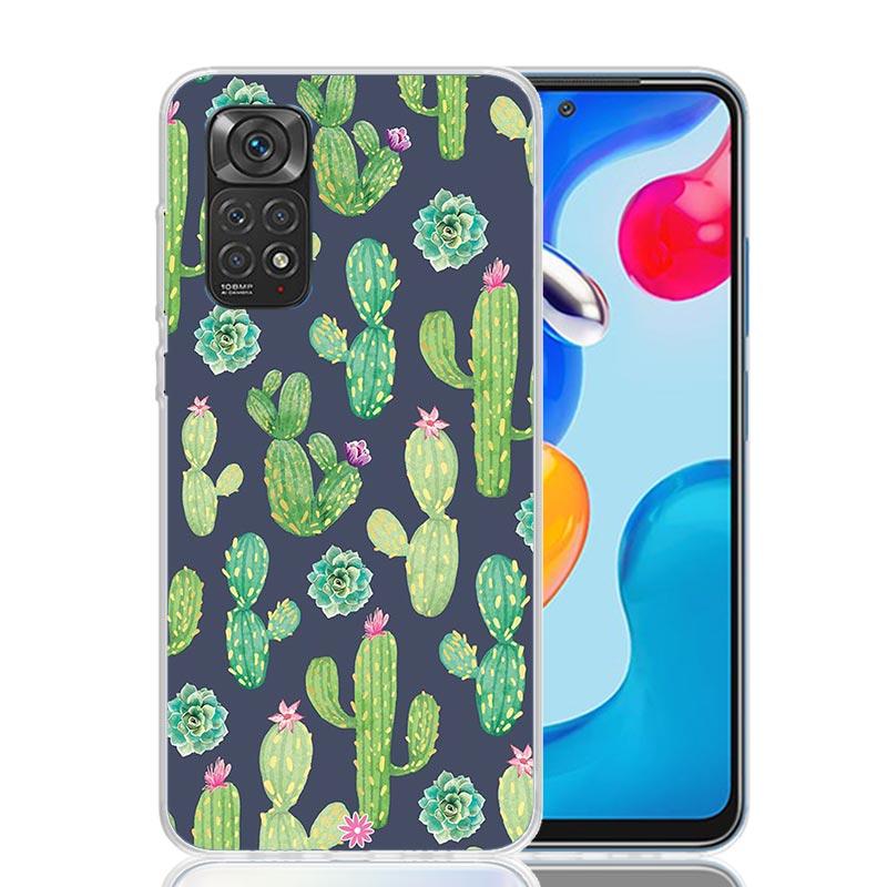 

Cartoon Cactus Green Plants Phone Case For Xiaomi Redmi Note 13 14 15 Pro Plus 12S 12 14S 11S 11E 10 10S 11 11T 5G 4G Cover Coqu Redmi Note 14 Pro 4G
