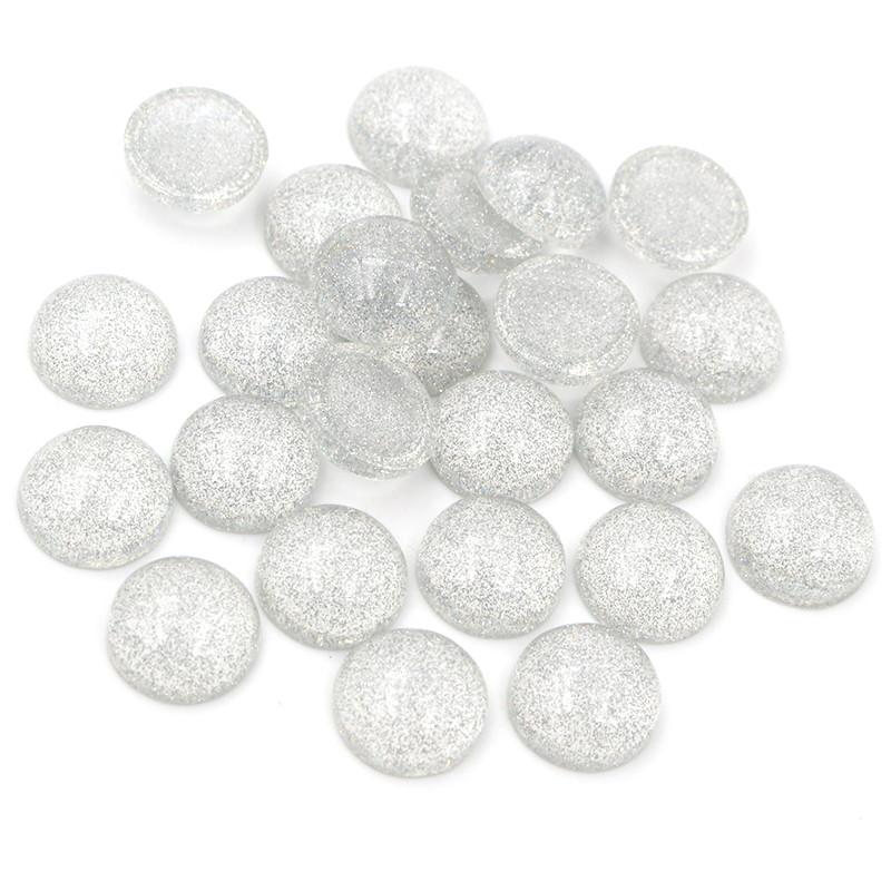 

40pcs 12mm Built-in Metal Transparent Flat Back Resin Cabochon Dome For Bracelet Earrings DIY Jewelry Making Accessories