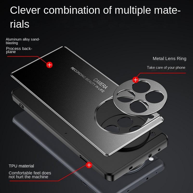 Aluminum Alloy Sandblasted Back Plate Case For OnePlus Ace 3 Pro Ace3 Ace 3V 2 Pro Ace3 1+ 12R 11R Metal Camera Protective Cover