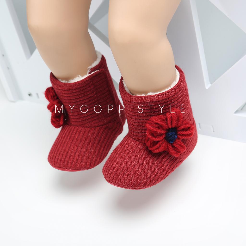 MYGGPP Elegantné malé kvetinové čižmy pre bábätká Čižmy do snehu Čižmy pre bábätká Topánky pre batoľatá Topánky pre batoľatá Bavlnené čižmy