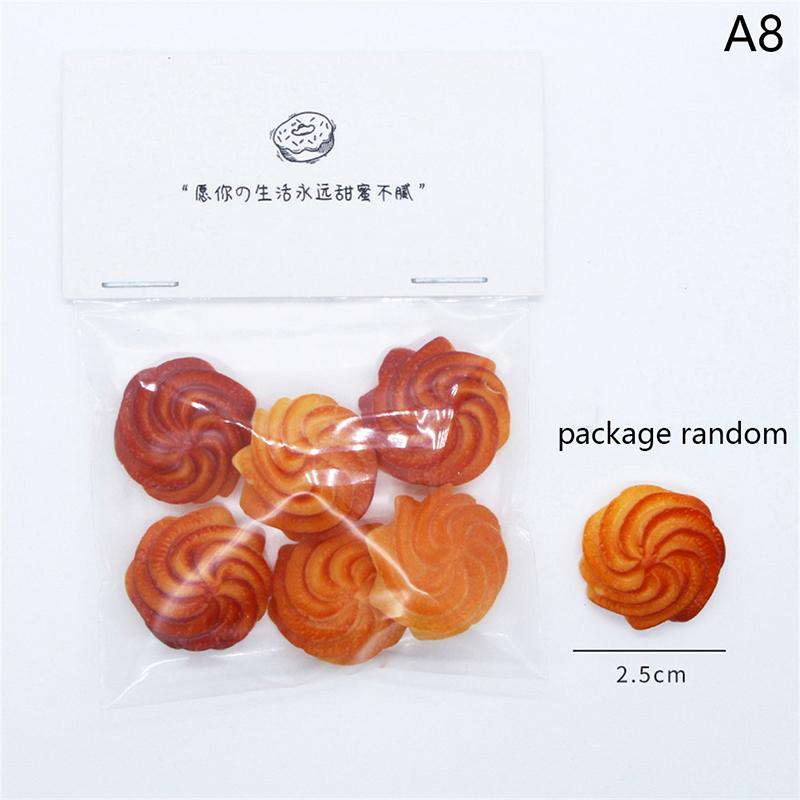 1 Bag 1/12  Miniature Simulation Bread Fruits Dollhouse Miniature Food Breakfast Snack Dessert Cookie Donuts Candy Kitchen Toys