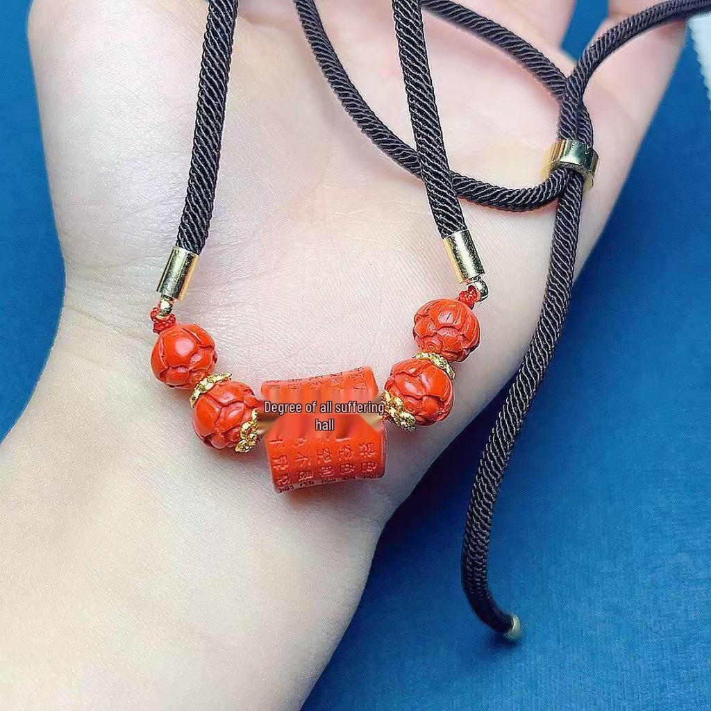 Handmade Woven Red Sand Necklace - Ethnic Style, Trendy Design, Niche Couple Accessory for Women