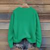 Women's Christmas Print Cardigan Long Sleeve Round Neck Knit Top