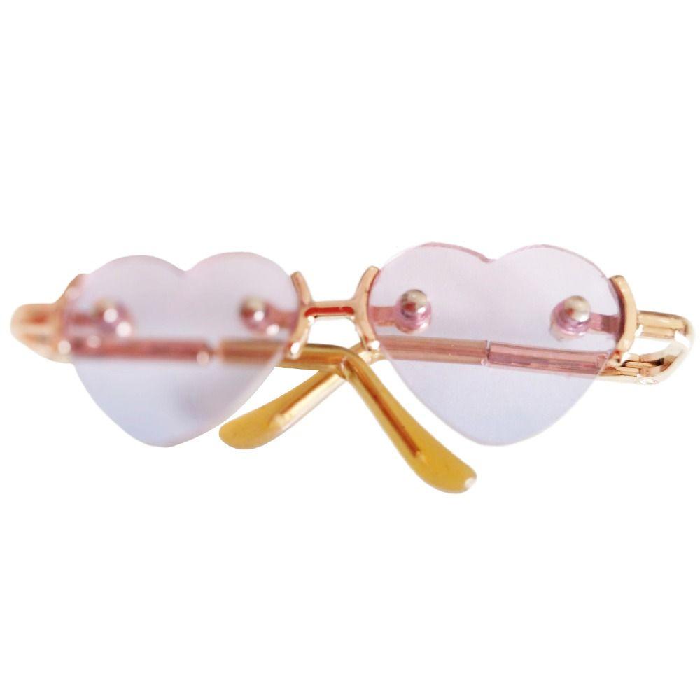 Plush Doll for 1/31/4 BJD For 10/15cm Dolls Plush Doll Eyeglasses Glasses Clothes Cute Heart Frame