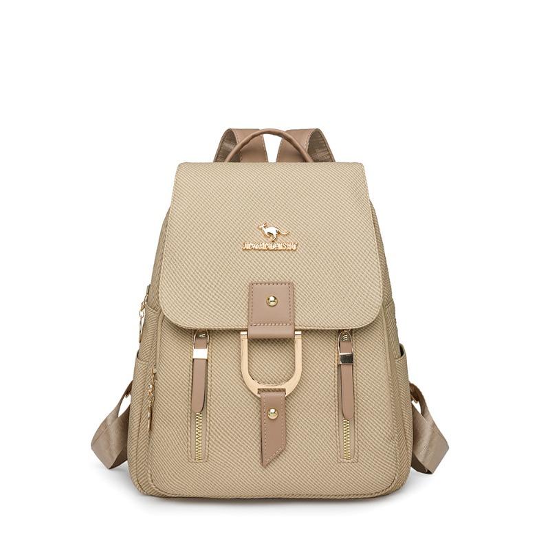 New Large-capacity Soft Linen Cloth Pattern Backpack Women's Versatile Multi-zipper Travel Bag Casual Fashion Backpack