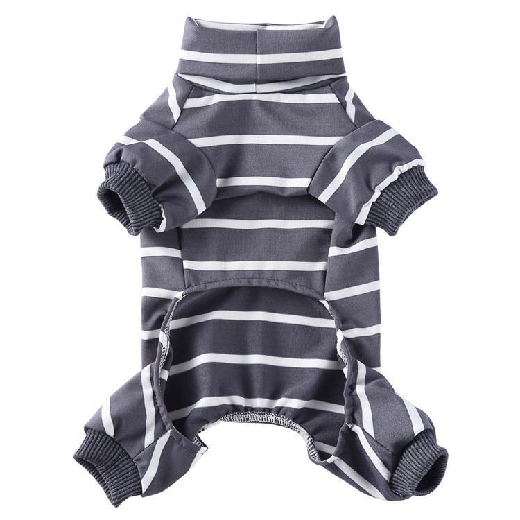 Roupas para animais de estimação roupas para casa listrado roupas para cães pijamas de gola alta roupas para cães de estimação roupas de quatro patas